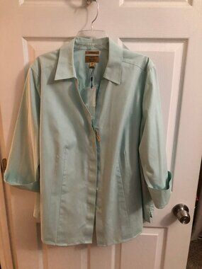 Investments Gold Label no iron 20W Taylor blouse in light green